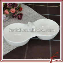 bird design white porcelain snacks service bowl